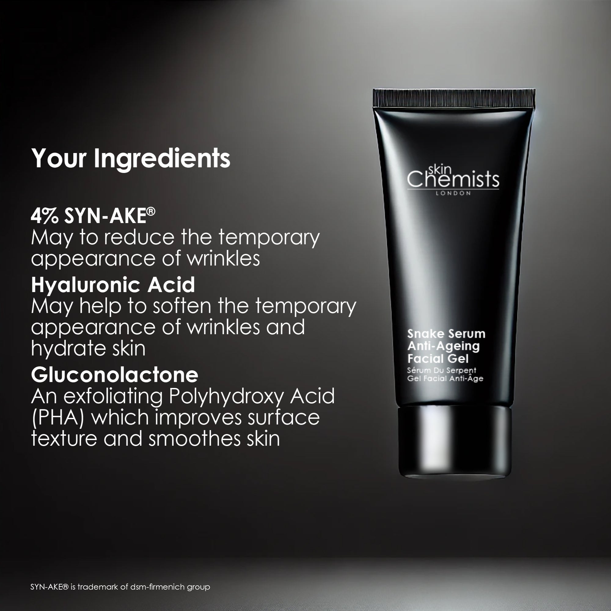 skinChemists Snake Serum Anti-Ageing Facial Gel 30ml