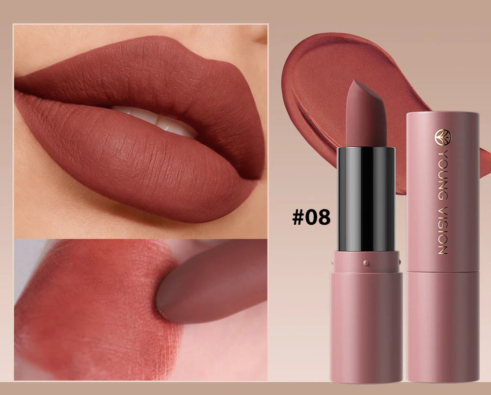 12-Color Matte Velvet Lipstick Long-Lasting Waterproof Non-Stick Cup Does Not Fall Color Lipstick Lipstick