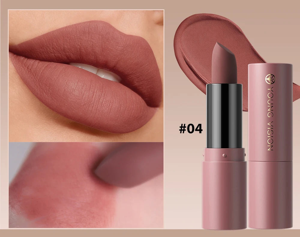 12-Color Matte Velvet Lipstick Long-Lasting Waterproof Non-Stick Cup Does Not Fall Color Lipstick Lipstick