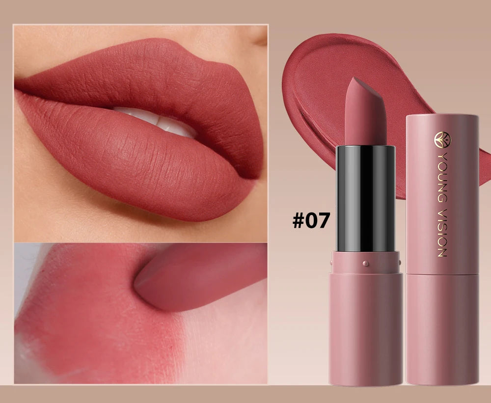 12-Color Matte Velvet Lipstick Long-Lasting Waterproof Non-Stick Cup Does Not Fall Color Lipstick Lipstick