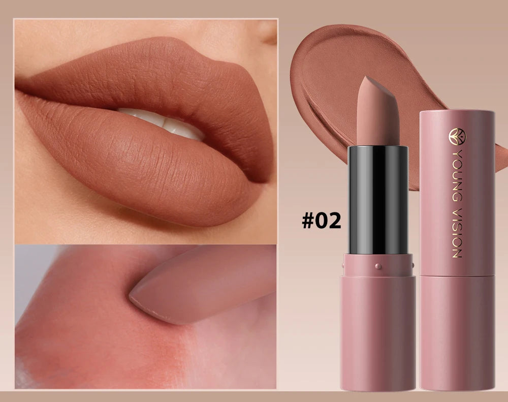 12-Color Matte Velvet Lipstick Long-Lasting Waterproof Non-Stick Cup Does Not Fall Color Lipstick Lipstick