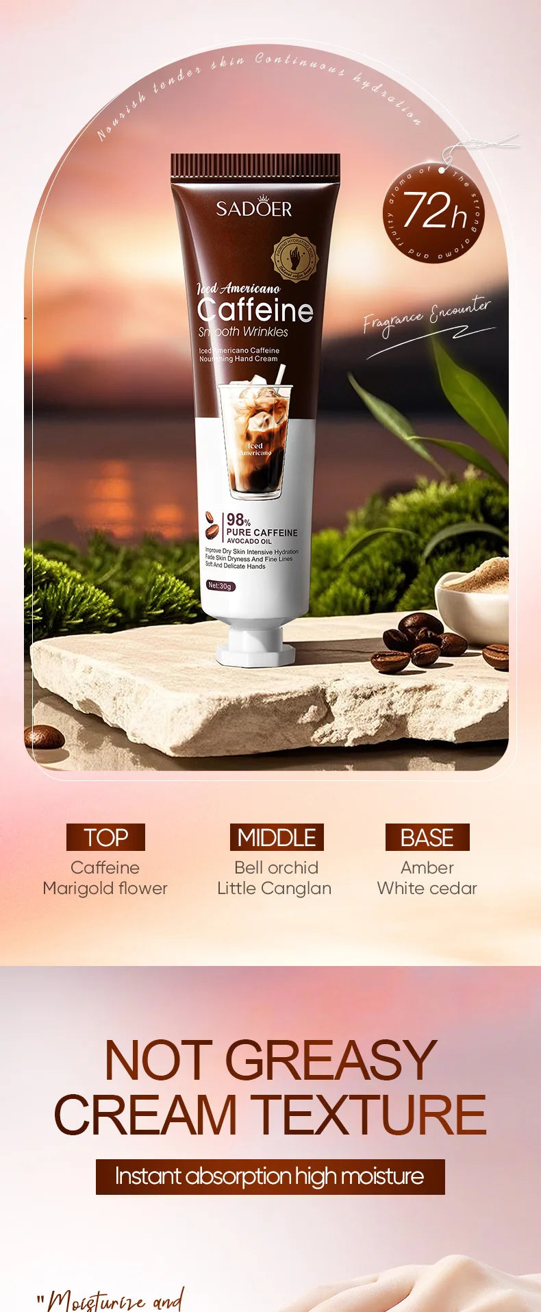 Ice American Coffee Hand Cream Set Deeply moisturizes and protects hands during the autumn and winter seasons.