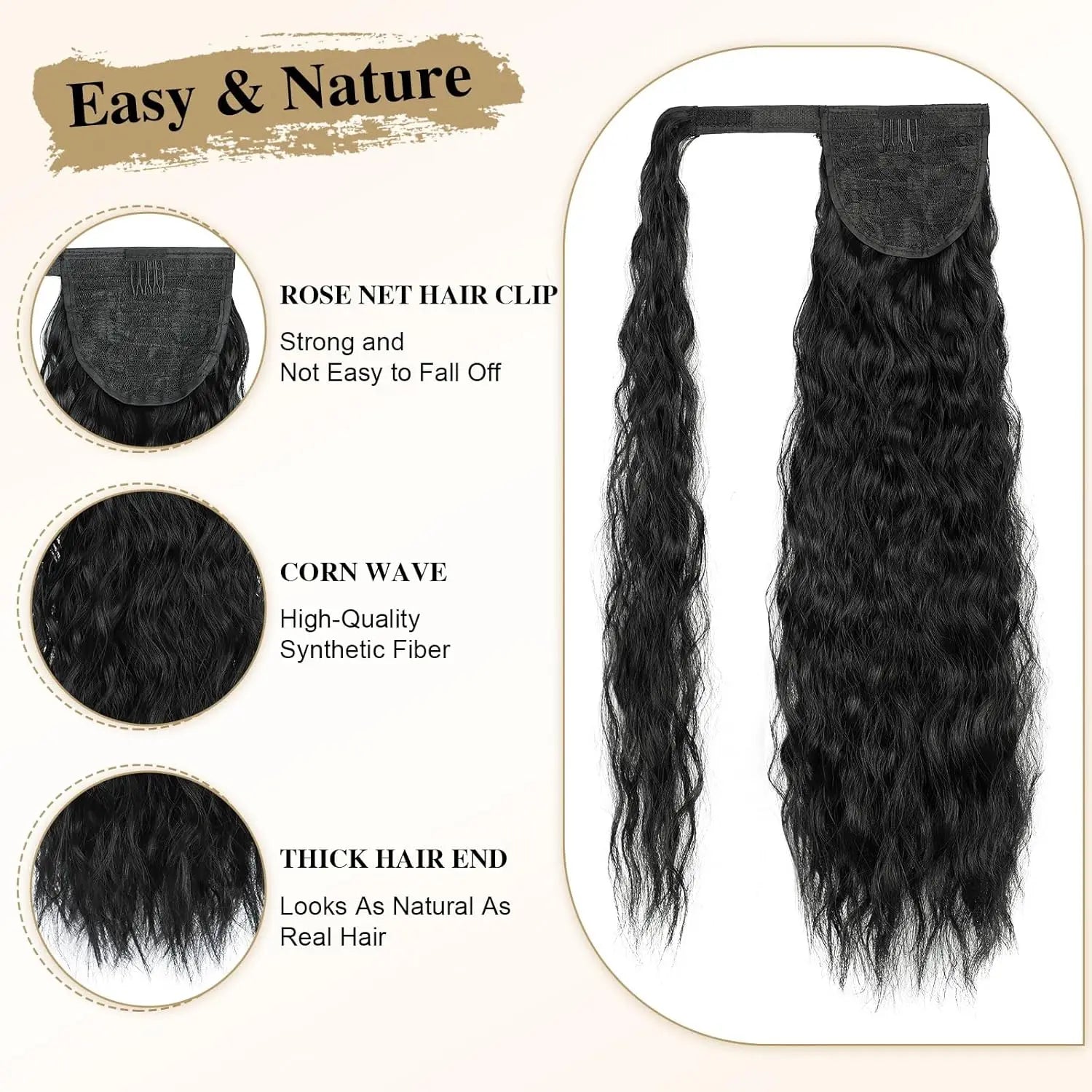 Synthetic Corn Wave Ponytail Extension