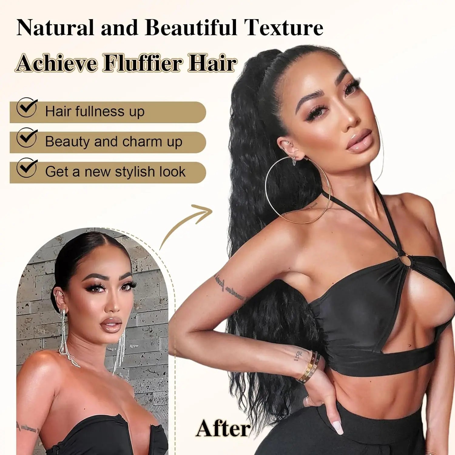 Synthetic Corn Wave Ponytail Extension