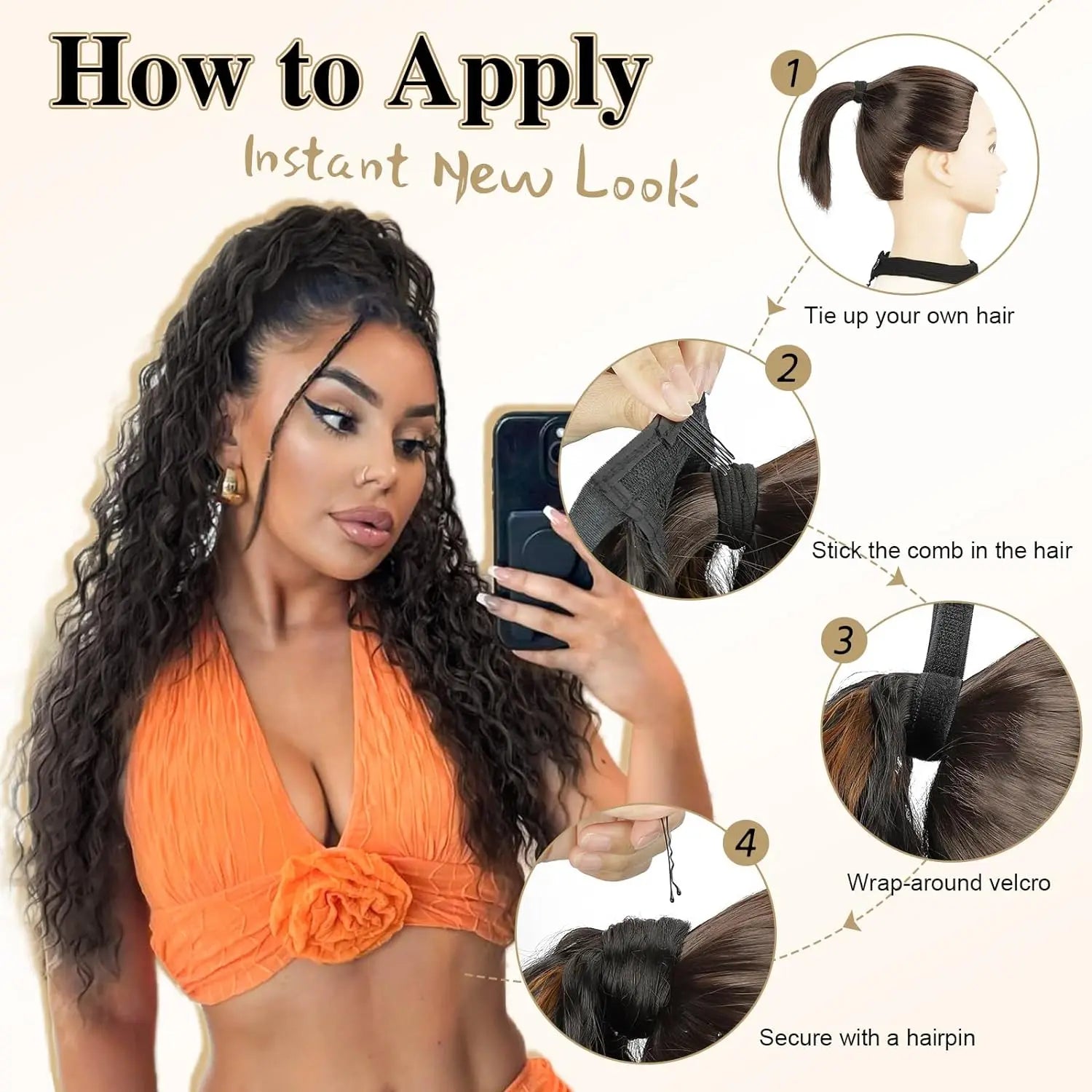 Synthetic Corn Wave Ponytail Extension